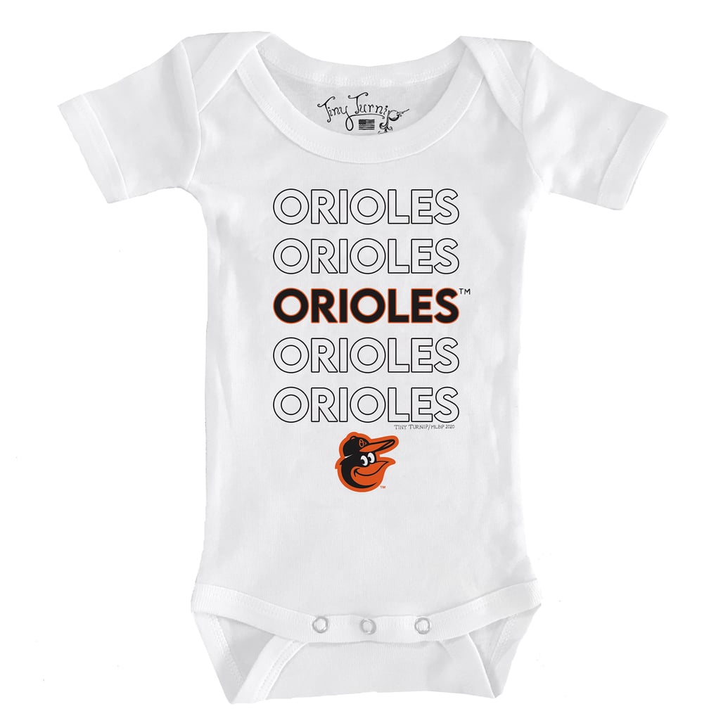 Baltimore Orioles Tiny Turnip Infant Stacked Bodysuit - White