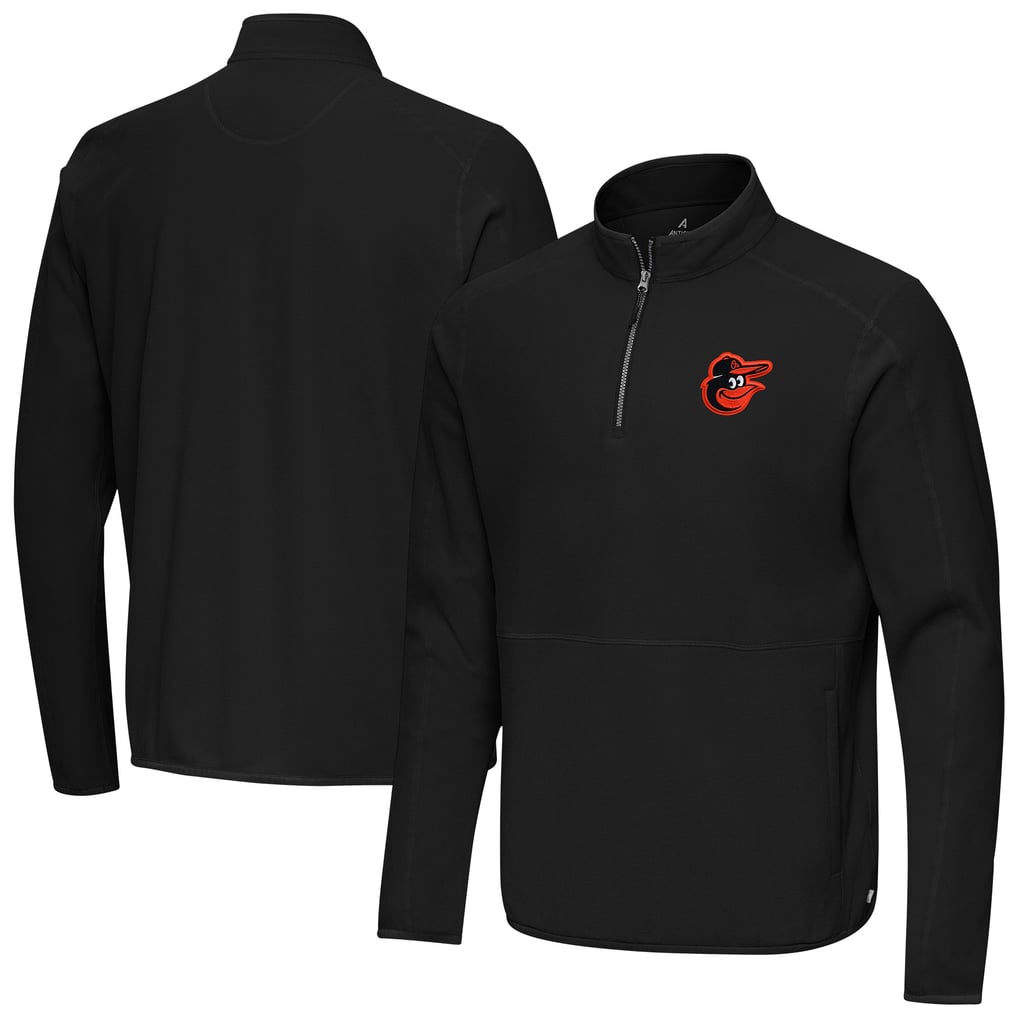 Baltimore Orioles Antigua Step Up Quarter-Zip Pullover - Black