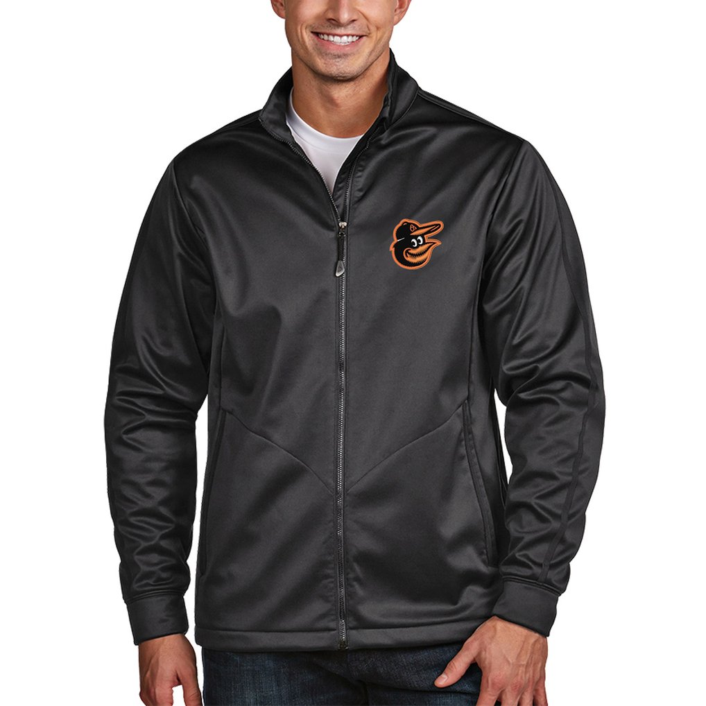 Baltimore Orioles Antigua Golf Full-Zip Jacket - Charcoal