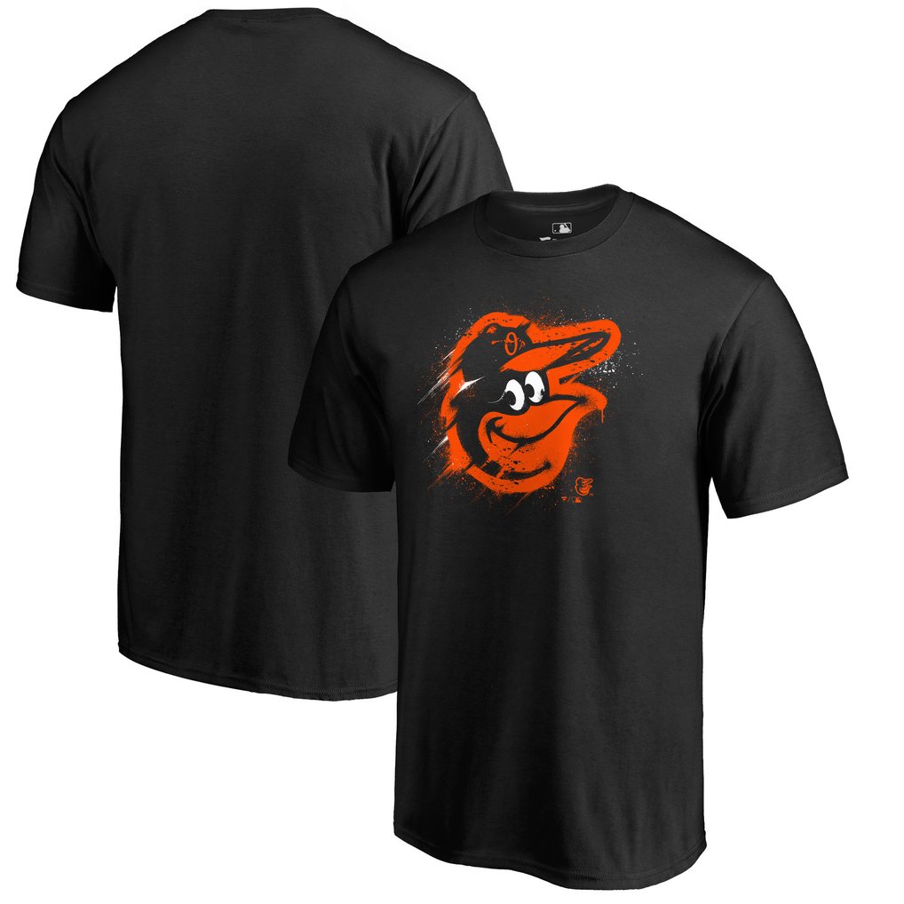 Baltimore Orioles Splatter Logo T-Shirt - Black