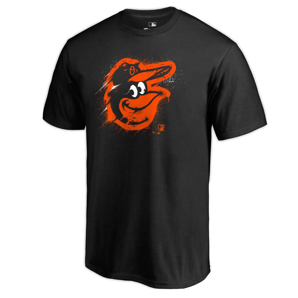 Baltimore Orioles Splatter Logo T-Shirt - Black
