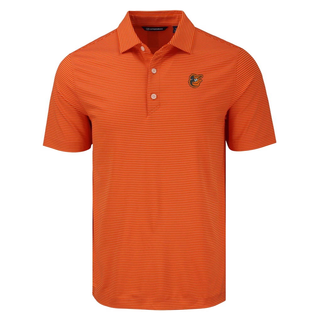 Baltimore Orioles Cutter & Buck Forge Eco Fine Line Stripe Polo - Orange