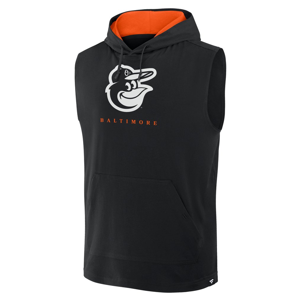 Baltimore Orioles Fanatics Fire Speed Sleeveless Pullover Hoodie - Black