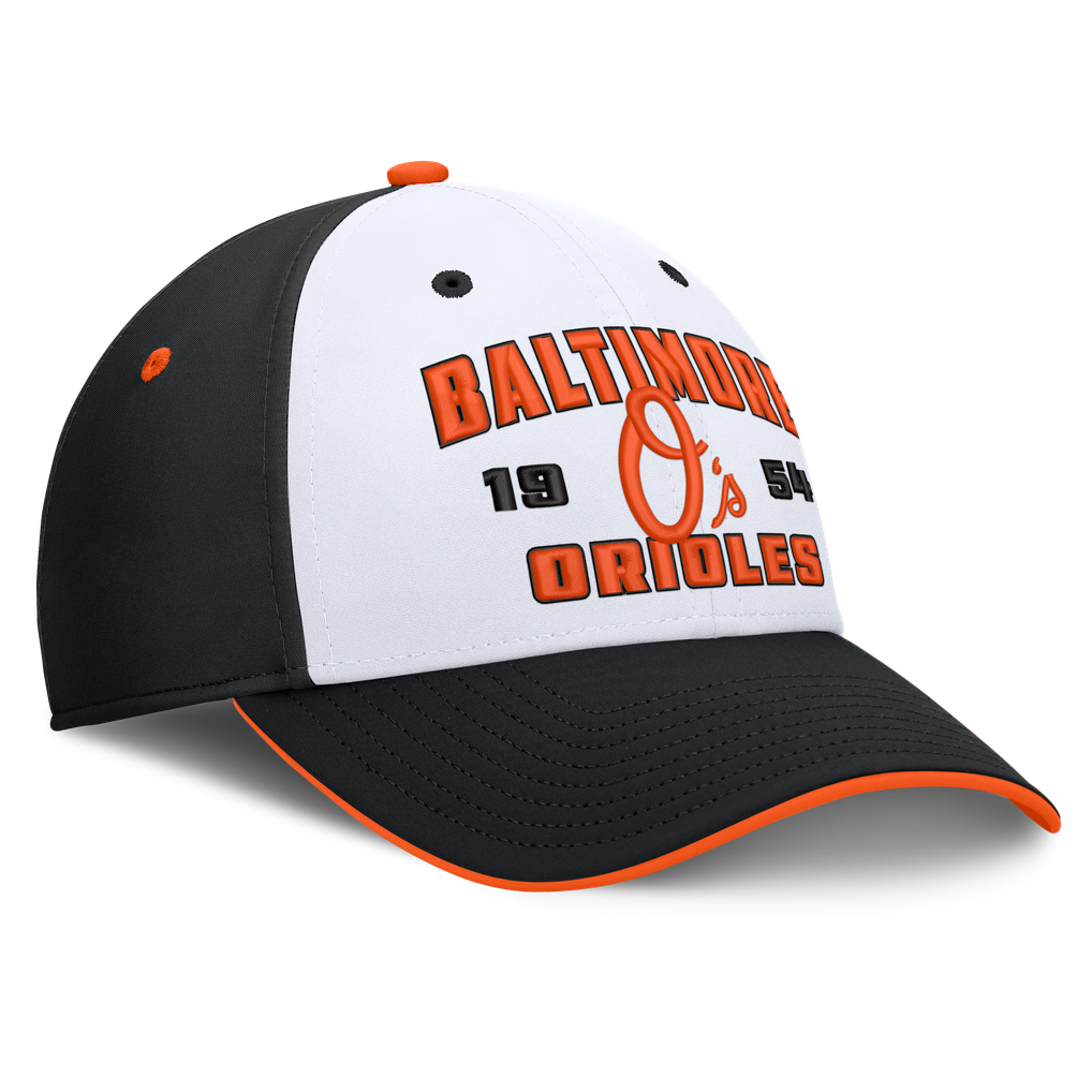 Baltimore Orioles Fanatics Jammed Structured Flex Hat - Black/White