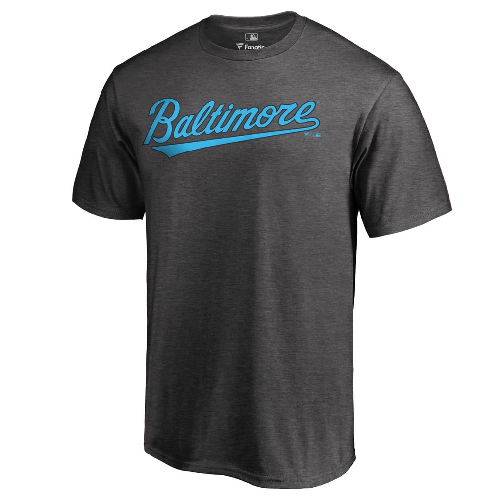 Baltimore Orioles Blue Wordmark T-Shirt - Heathered Charcoal