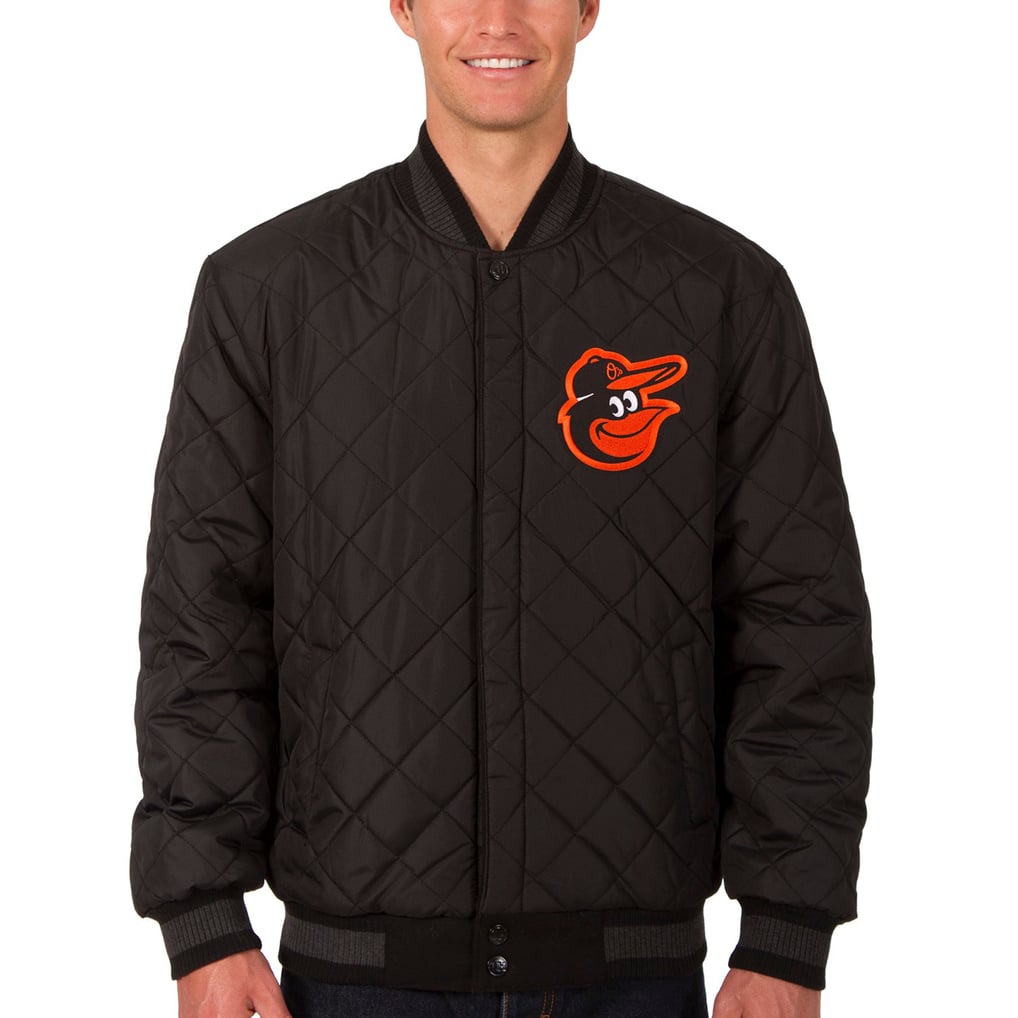 Baltimore Orioles JH Design Wool & Leather Reversible Jacket - Charcoal/Black