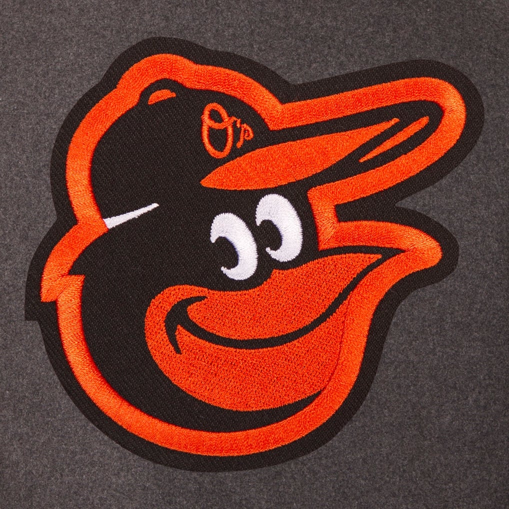 Baltimore Orioles JH Design Wool & Leather Reversible Jacket - Charcoal/Black