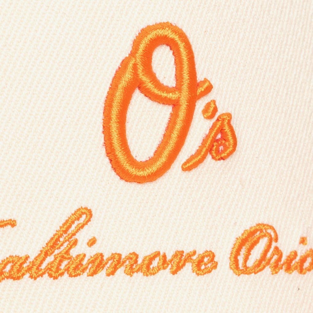  Baltimore Orioles Mitchell & Ness Flawless Stretch-Snapback Hat - Cream/Orange