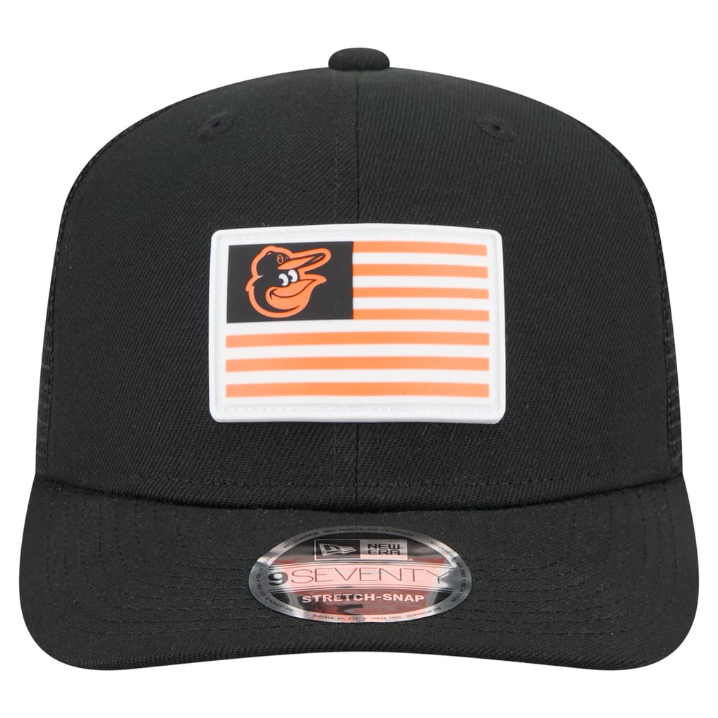 Baltimore Orioles New Era Flag 9SEVENTY Stretch-Snap Hat - Black