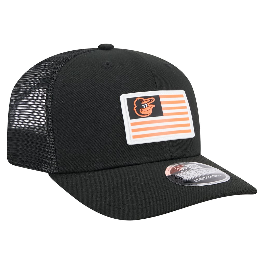 Baltimore Orioles New Era Flag 9SEVENTY Stretch-Snap Hat - Black