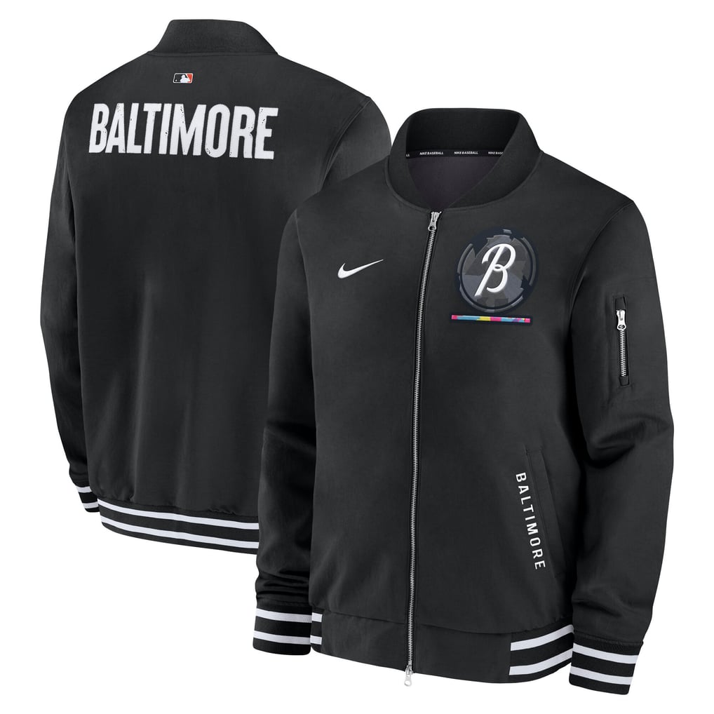  Baltimore Orioles Nike Authentic Collection City Connect Full-Zip Bomber Jacket - Black