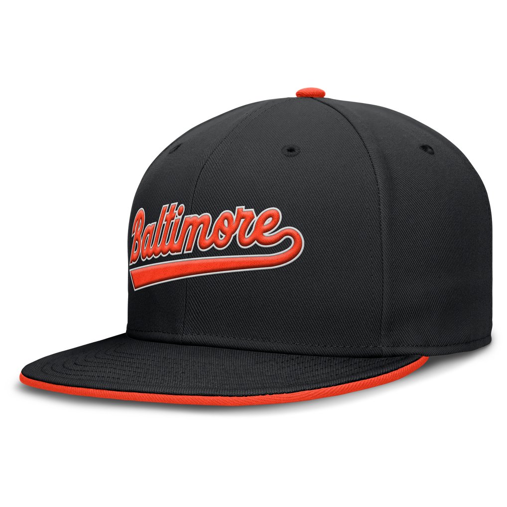 Baltimore Orioles Nike Primetime Dri-FIT Round Bill True Fitted Hat - Black