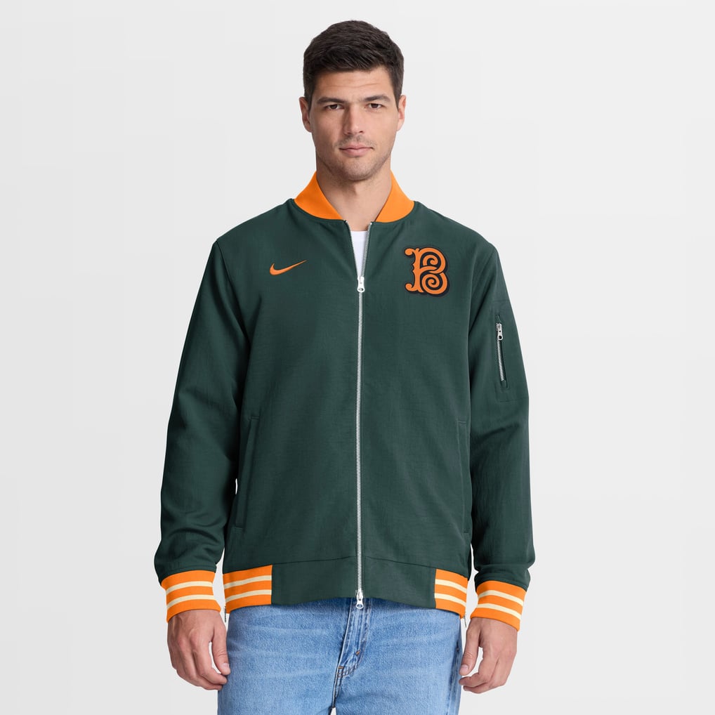 Baltimore Orioles Nike 2026 City Connect Authentic Collection Relaxed Full-Zip Bomber Jacket - Green