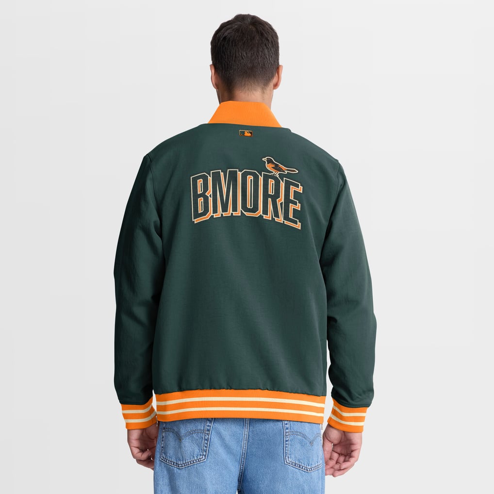 Baltimore Orioles Nike 2026 City Connect Authentic Collection Relaxed Full-Zip Bomber Jacket - Green