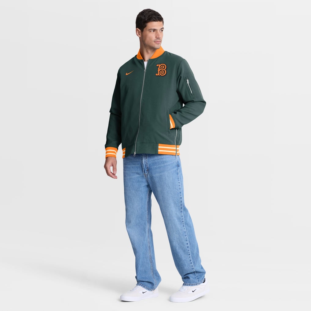 Baltimore Orioles Nike 2026 City Connect Authentic Collection Relaxed Full-Zip Bomber Jacket - Green