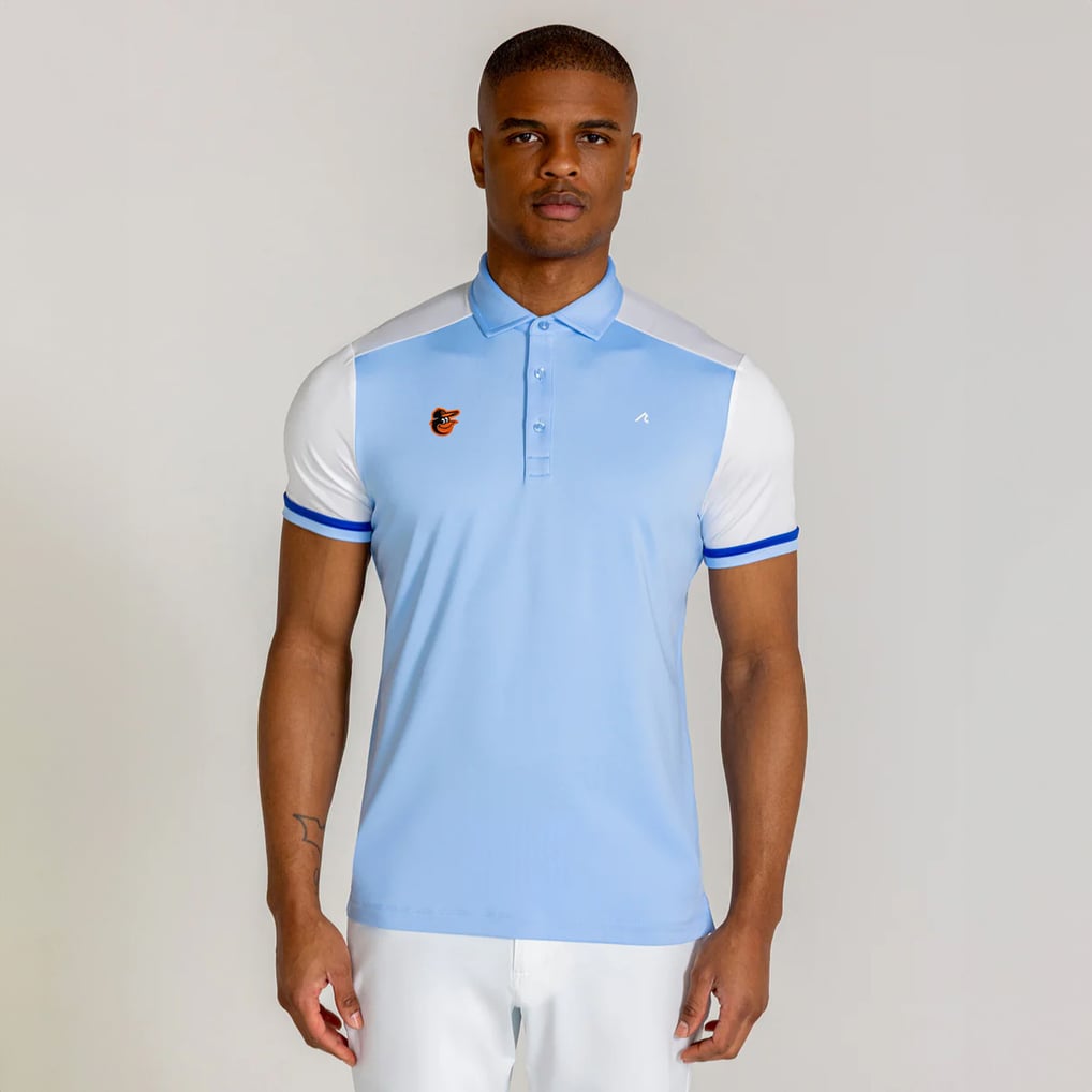  Baltimore Orioles Redvanly Sydney Polo - Light Blue/White