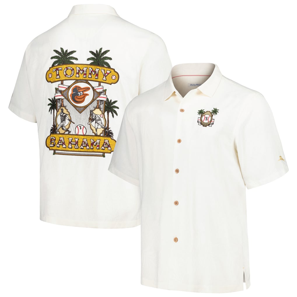 Baltimore Orioles Tommy Bahama Pitcher's Paradiso Button-Up Camp Shirt - White