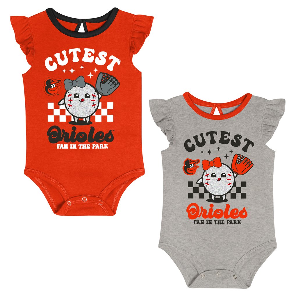  Baltimore Orioles Newborn Cutie Ball Two-Pack Bodysuit Set