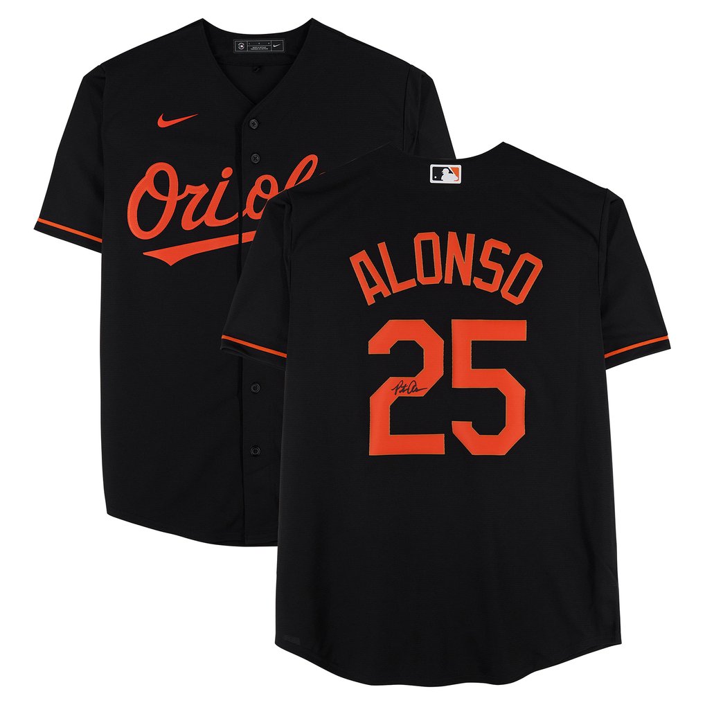 Pete Alonso Baltimore Orioles Autographed Fanatics Authentic Black Nike Replica Jersey
