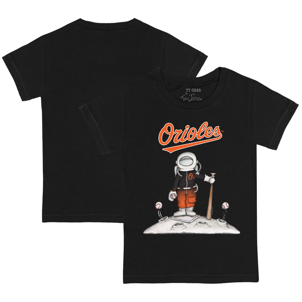 Baltimore Orioles Tiny Turnip Toddler Astronaut T-Shirt - Black