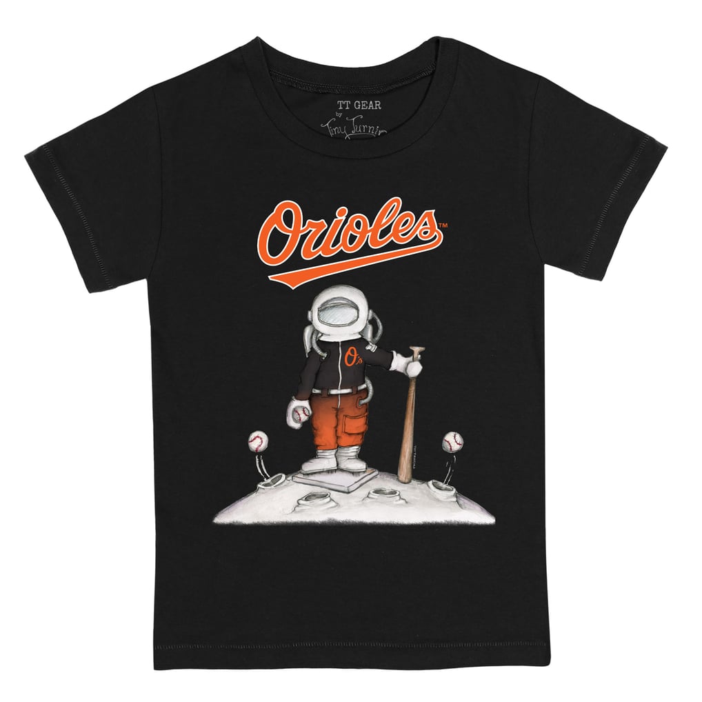 Baltimore Orioles Tiny Turnip Toddler Astronaut T-Shirt - Black