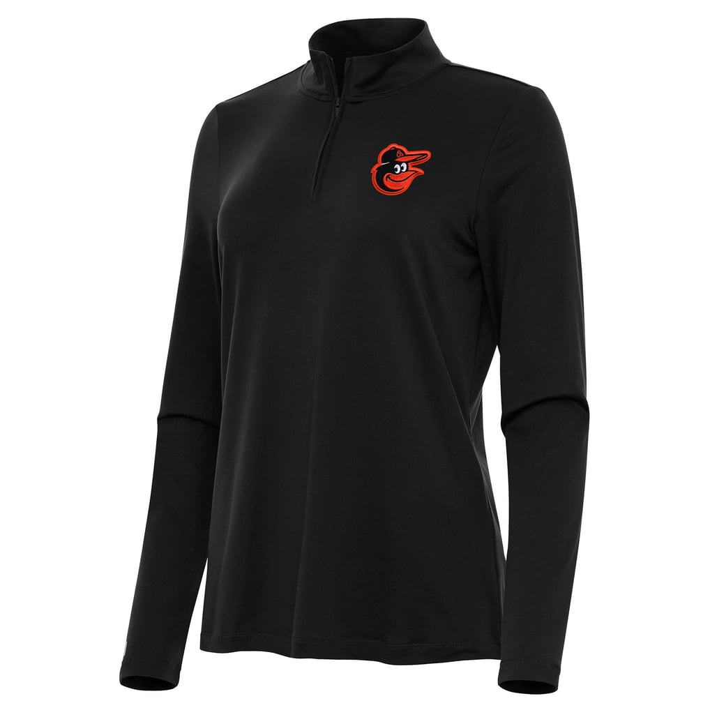 Baltimore Orioles Antigua Women's Reprocess Quarter-Zip Top - Black