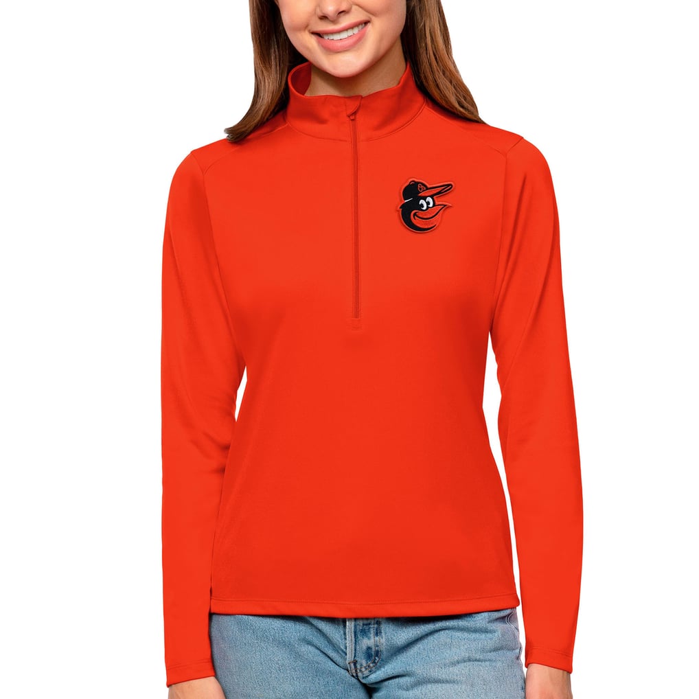 Baltimore Orioles Antigua Women's Tribute Quarter-Zip Pullover Top - Orange