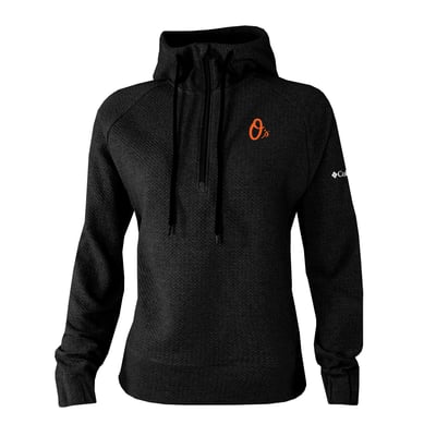 Baltimore Orioles Columbia Women's  Swingcraft Tri-Blend Half-Zip Hoodie - Black