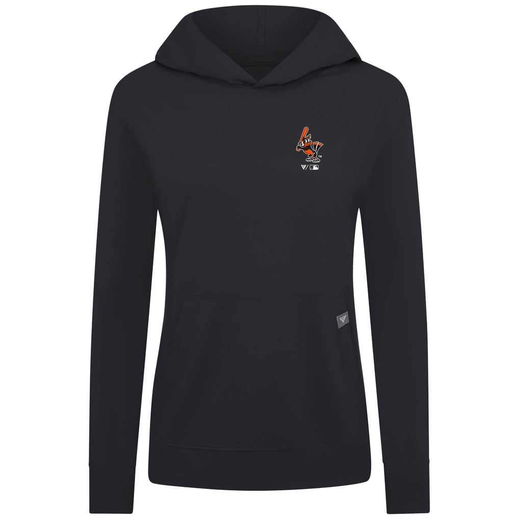 Baltimore Orioles Levelwear Women's Cooperstown Collection Relay Core Logo Pullover Hoodie - Black