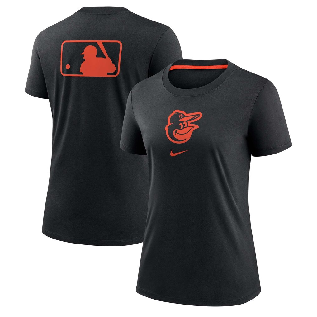 Baltimore Orioles Nike Women's Authentic Collection Early Work Tri-Blend T-Shirt - Black