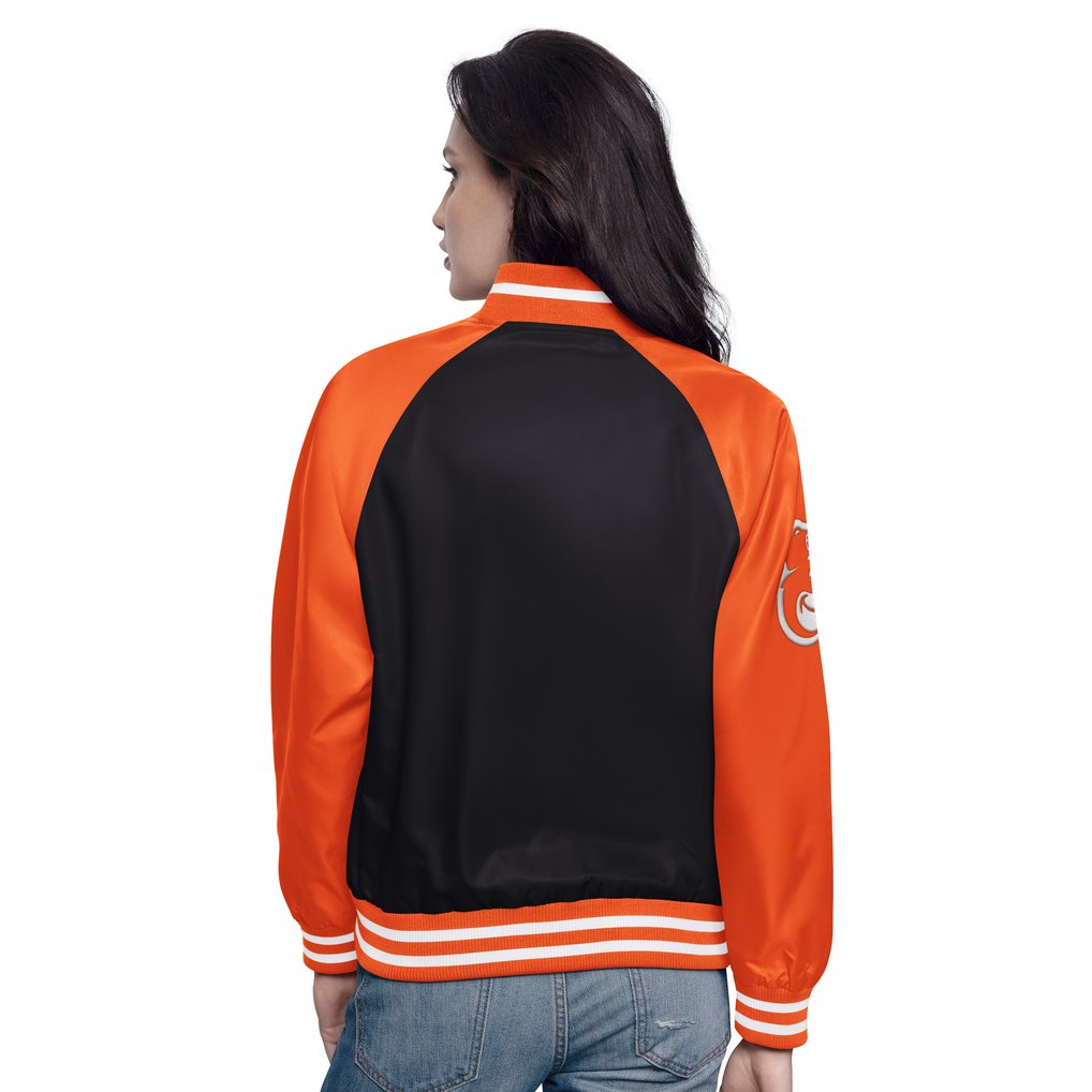 Baltimore Orioles Starter Women's Home Run Full-Snap Varsity Jacket - Black/Orange