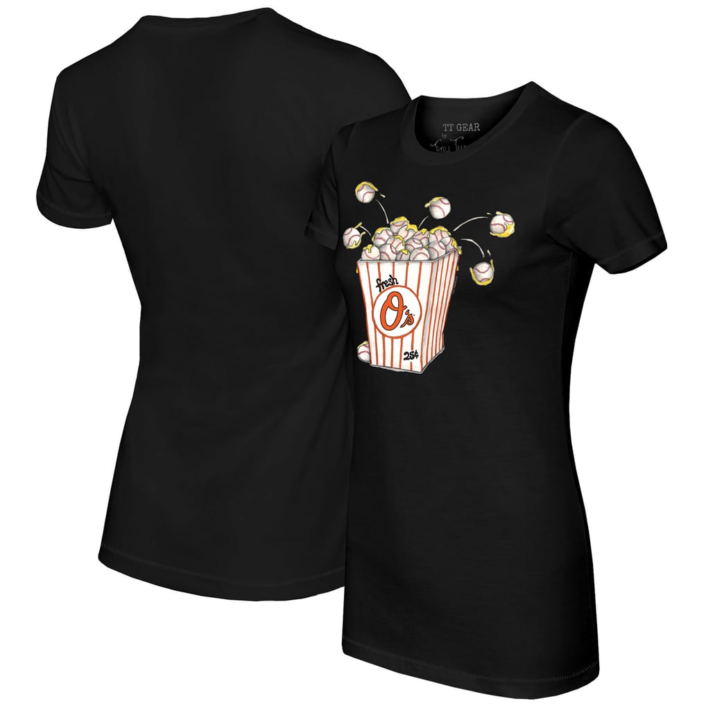 Baltimore Orioles Tiny Turnip Women's Popcorn T-Shirt - Black