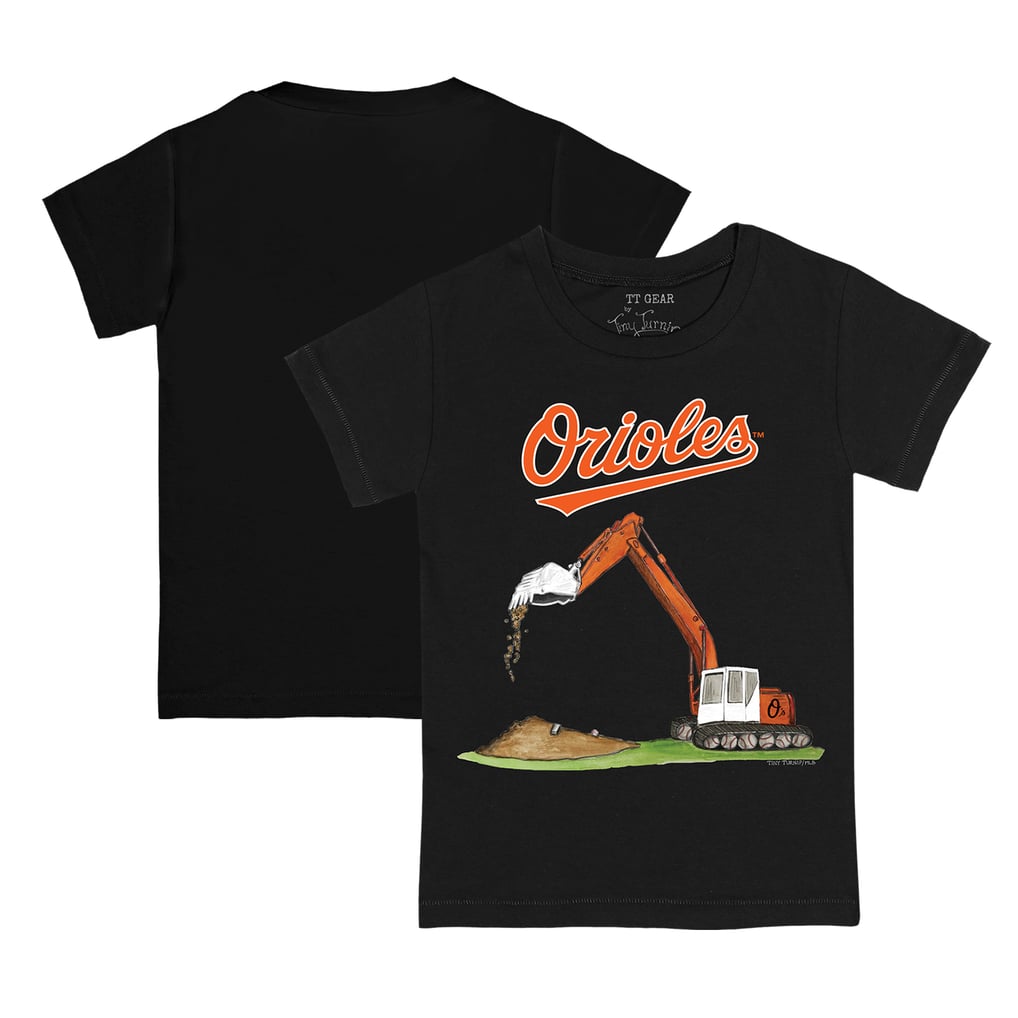 Baltimore Orioles Tiny Turnip Youth Excavator T-Shirt - Black