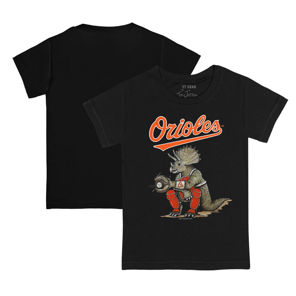 Baltimore Orioles Tiny Turnip Youth Triceratops T-Shirt - Black