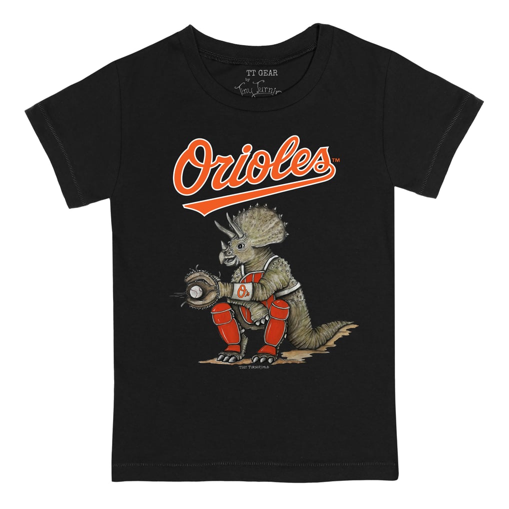 Baltimore Orioles Tiny Turnip Youth Triceratops T-Shirt - Black