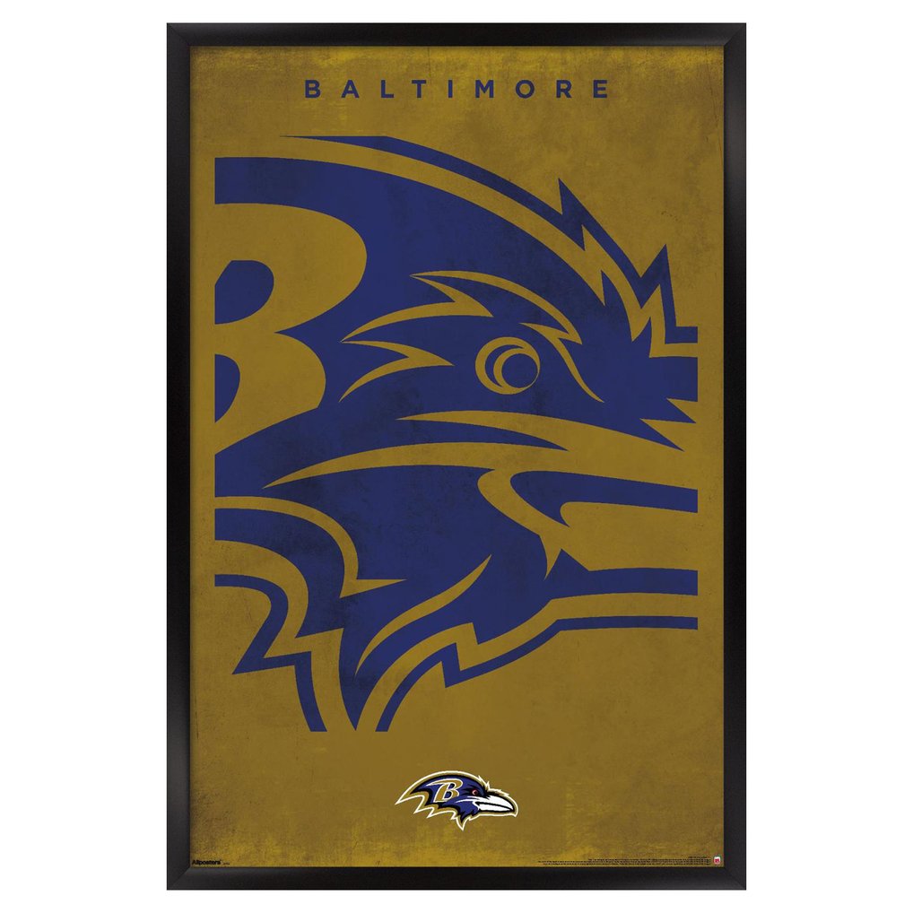  Baltimore Ravens 24" x 36" Framed Poster