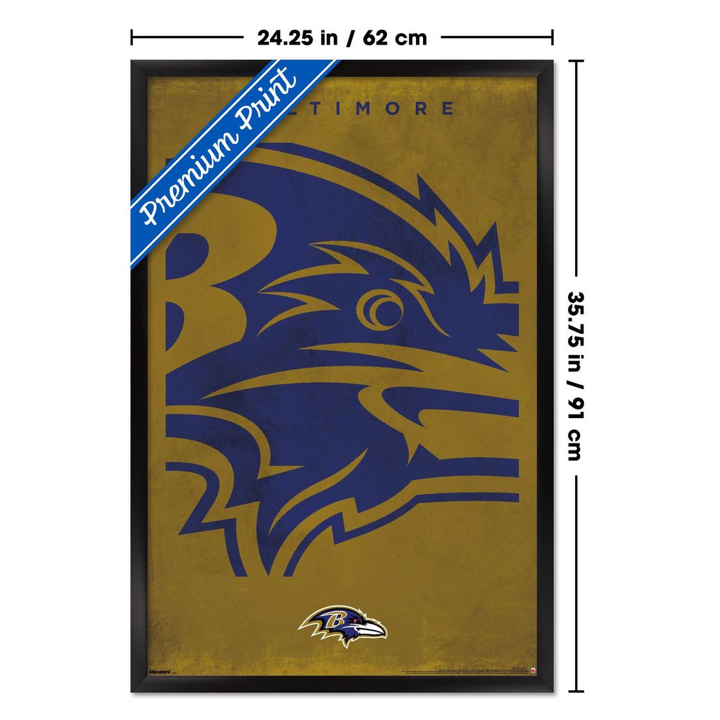 Baltimore Ravens 24" x 36" Framed Poster