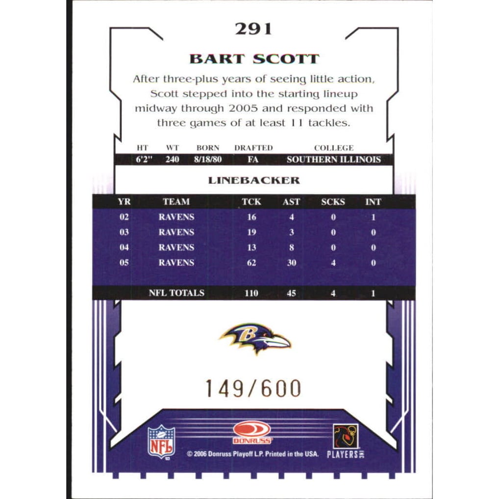 2006 Score Gold #291 Bart Scott