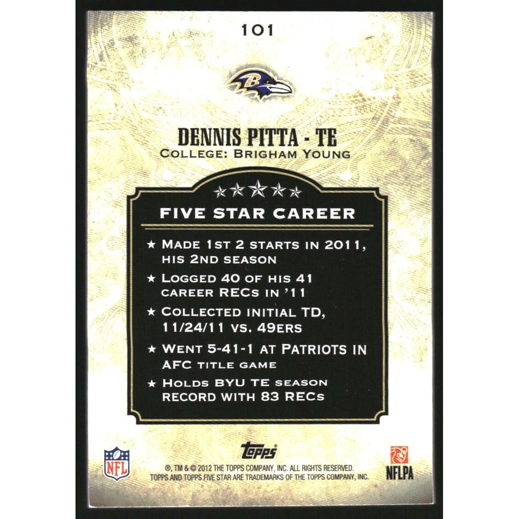 2012 Topps Five Star #101 Dennis Pitta