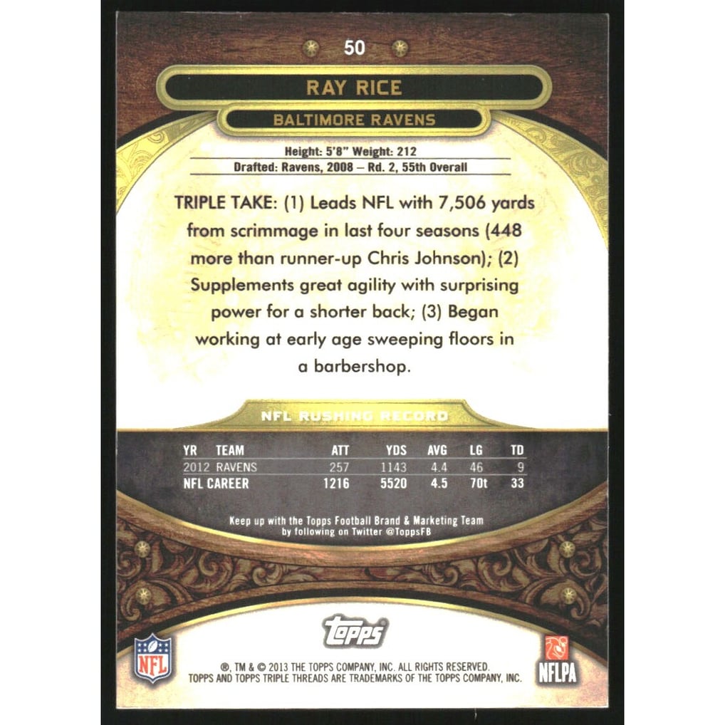 2013 Topps Triple Threads Ruby #50 Ray Rice