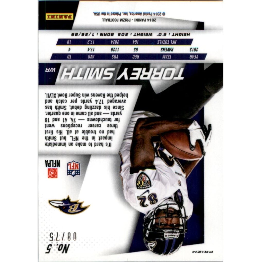 2014 Panini Prizm Prizms NFL Shield #5 Torrey Smith