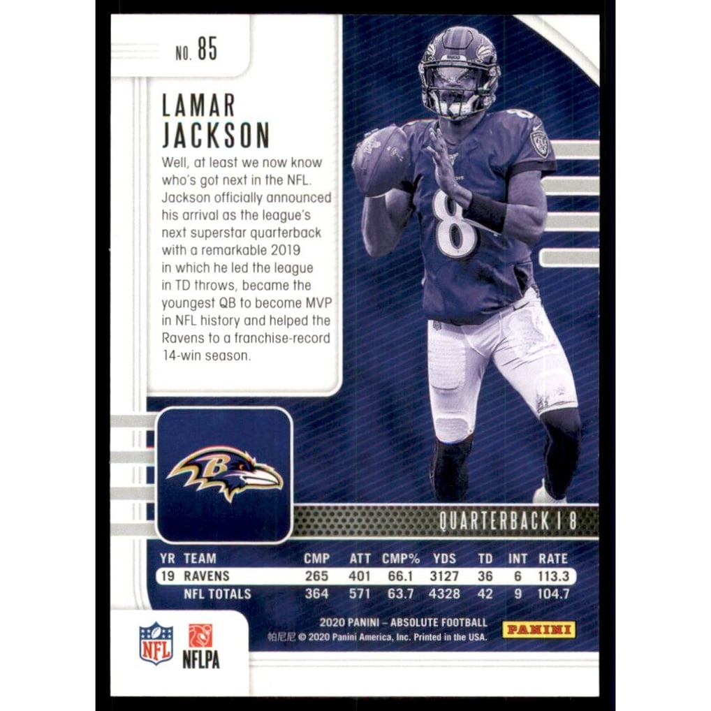 2020 Absolute Green #85 Lamar Jackson