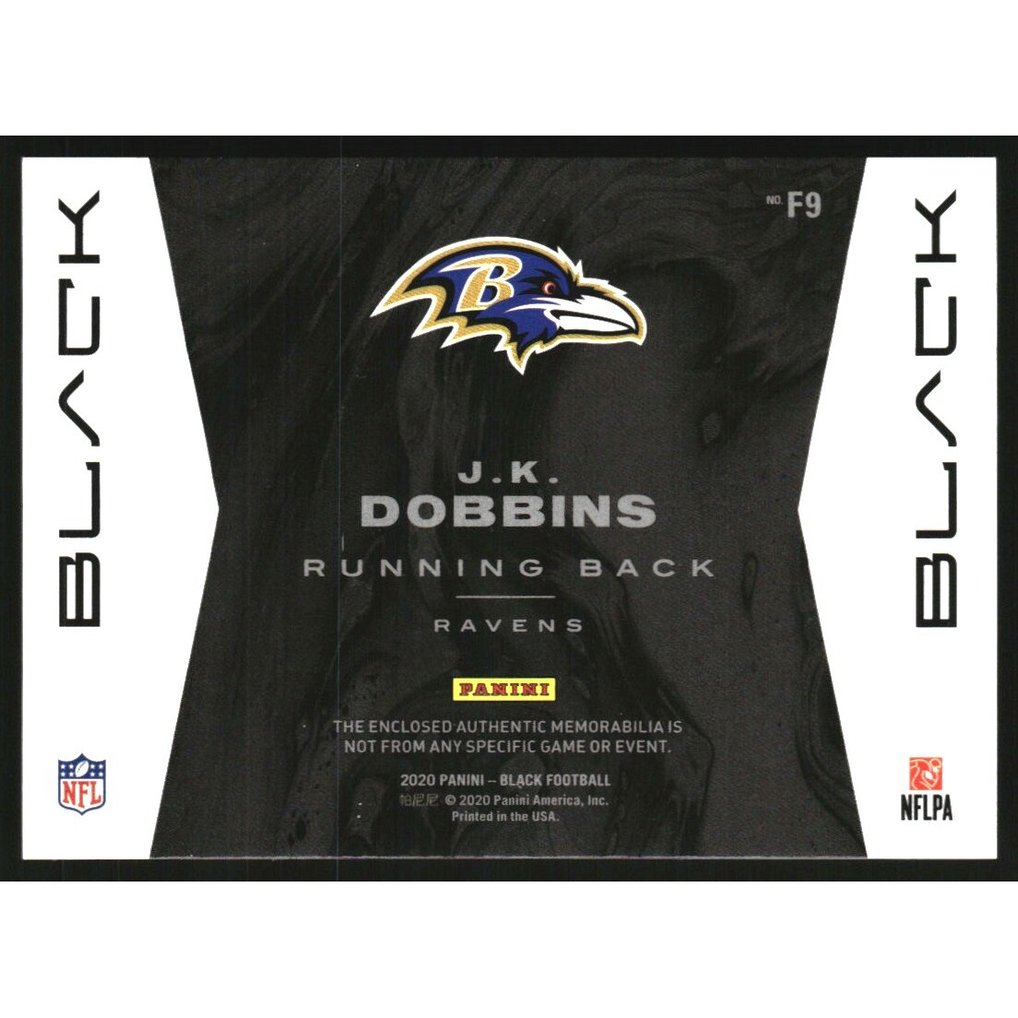 2020 Panini Black Futuristic Jerseys #9 J.K. Dobbins