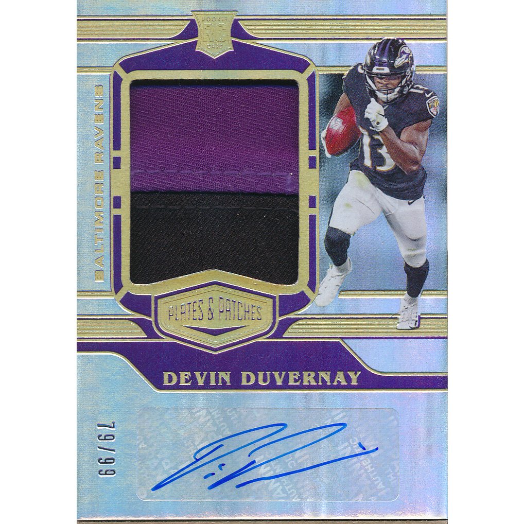 2020 Panini Plates and Patches Rookie Patch Autographs #33 Devin Duvernay