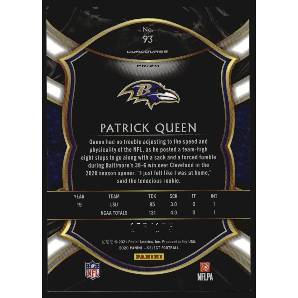 2020 Select Prizm Blue #93 Patrick Queen