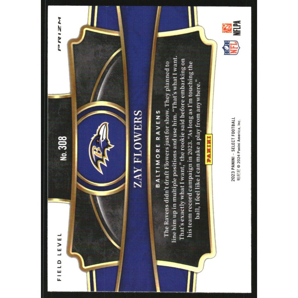 2023 Select Prizm Silver #308 Zay Flowers