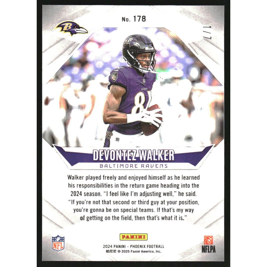 2024 Panini Phoenix Teal Ice #178 Devontez Walker