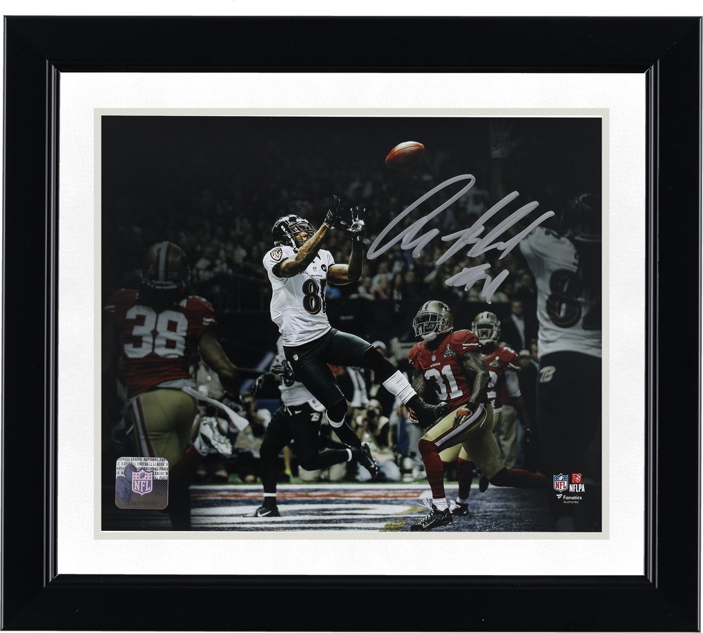 Anquan Boldin Baltimore Ravens Autographed Fanatics Authentic 8" x 10" Super Bowl XLVII Touchdown Catch Spotlight Photograph