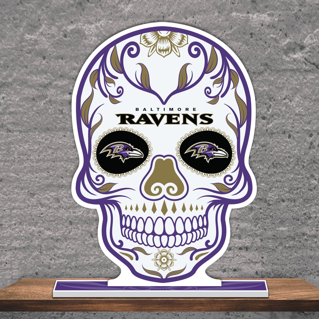 Baltimore Ravens 10" Sugar Skull Standee