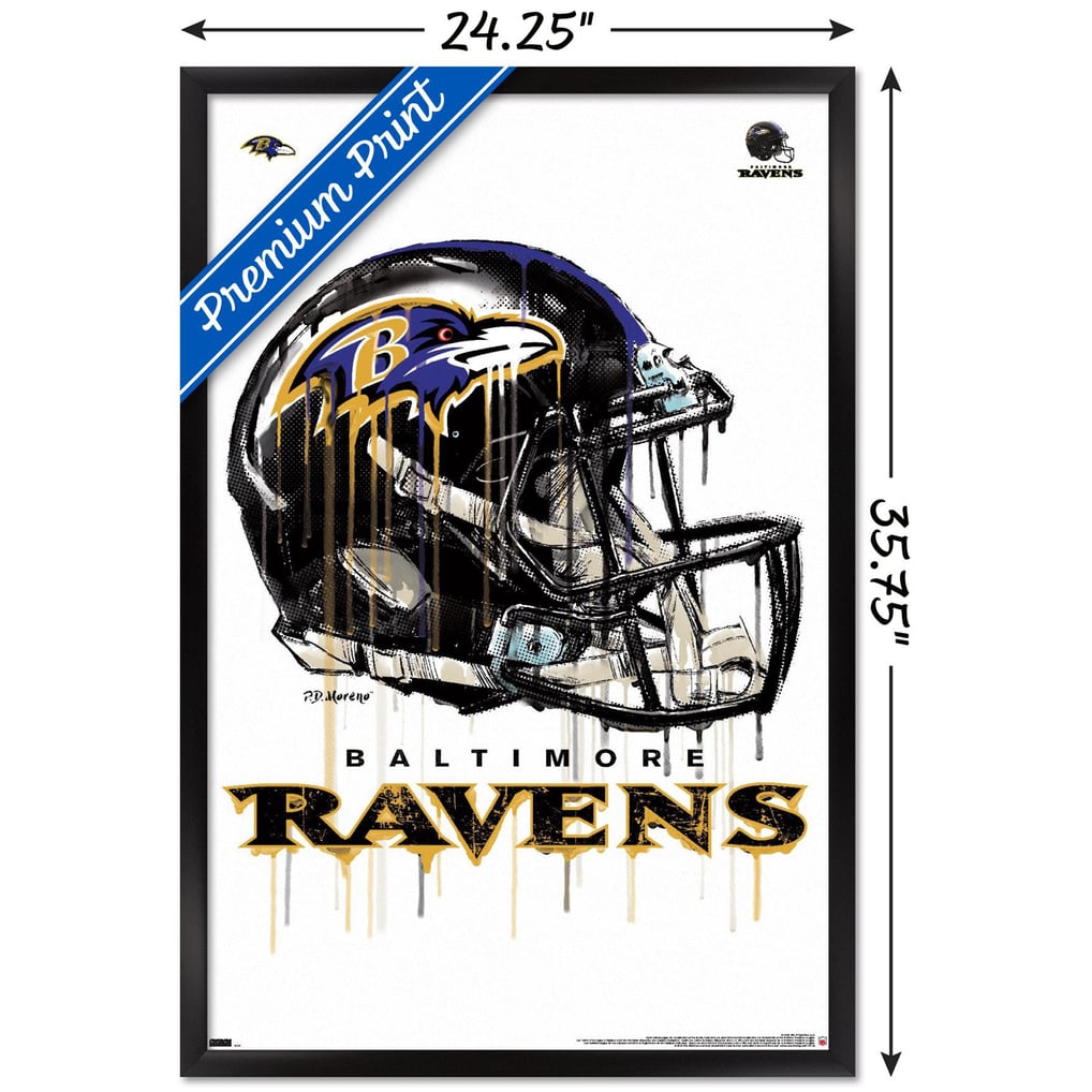 Baltimore Ravens 24.25'' x 35.75'' Framed Helmet Poster